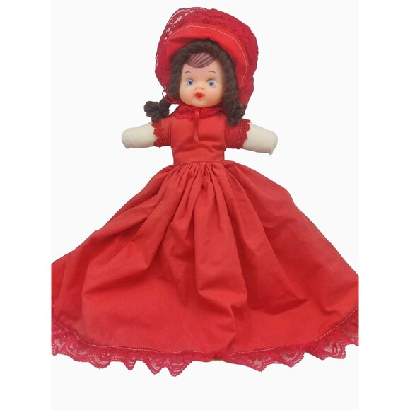 Vintage 3 in 1 Cloth Doll Red Riding Hood Grandma Wolf Topsy Turvy Story Telling - Picture 2 of 16